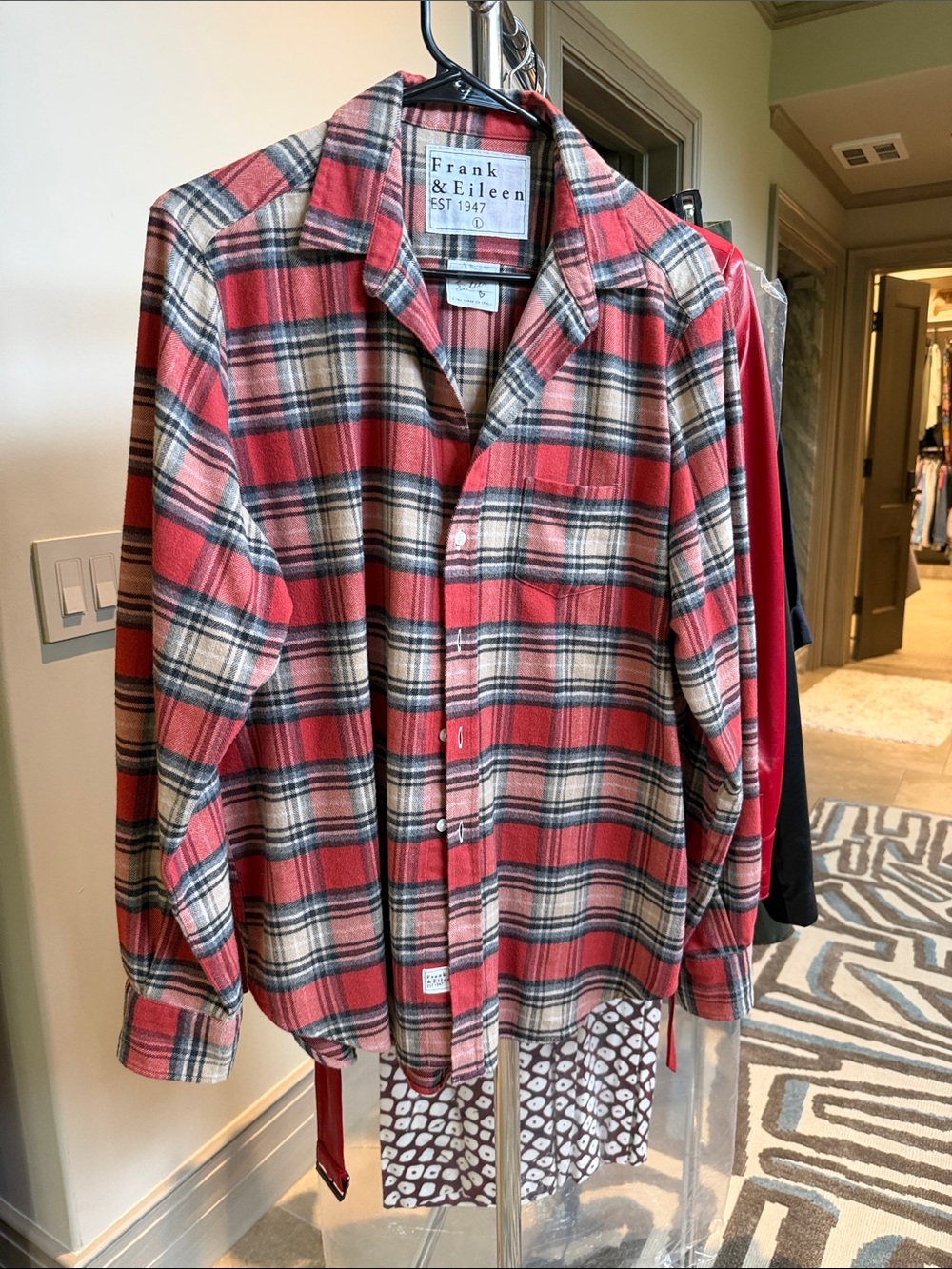 Frank & Eileen Red and Cream Plaid Button-Down Shirt